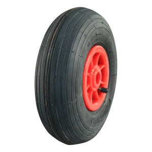 luchtband + wiel 3.00-4 V-5501 4PR + 2.10x4 rollager Ø20 NL75 kunststof rood