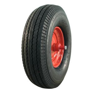 luchtband + wiel 5.00-8 HF-214 6PR 2.50Ax8 ET0 kruiwagenas 150mm 76 M staal rood
