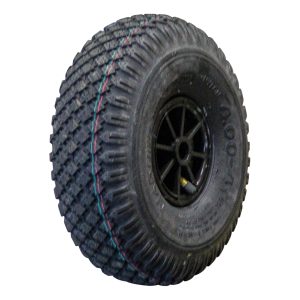 luchtband + wiel 4.00-4 S-2303 4PR + 2.10x4 glijlager Ø20 NL75 kunststof zwart